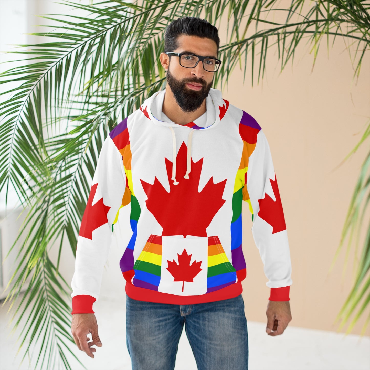 Canada LGBTQIA+ Pride Unisex Pullover Hoodie
