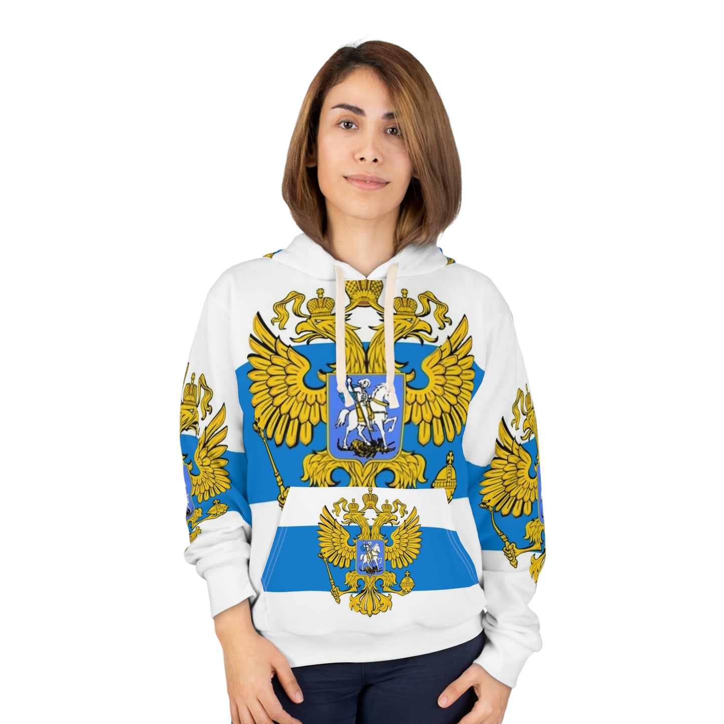Russia Anti-War With Emblem Unisex Pullover Hoodie